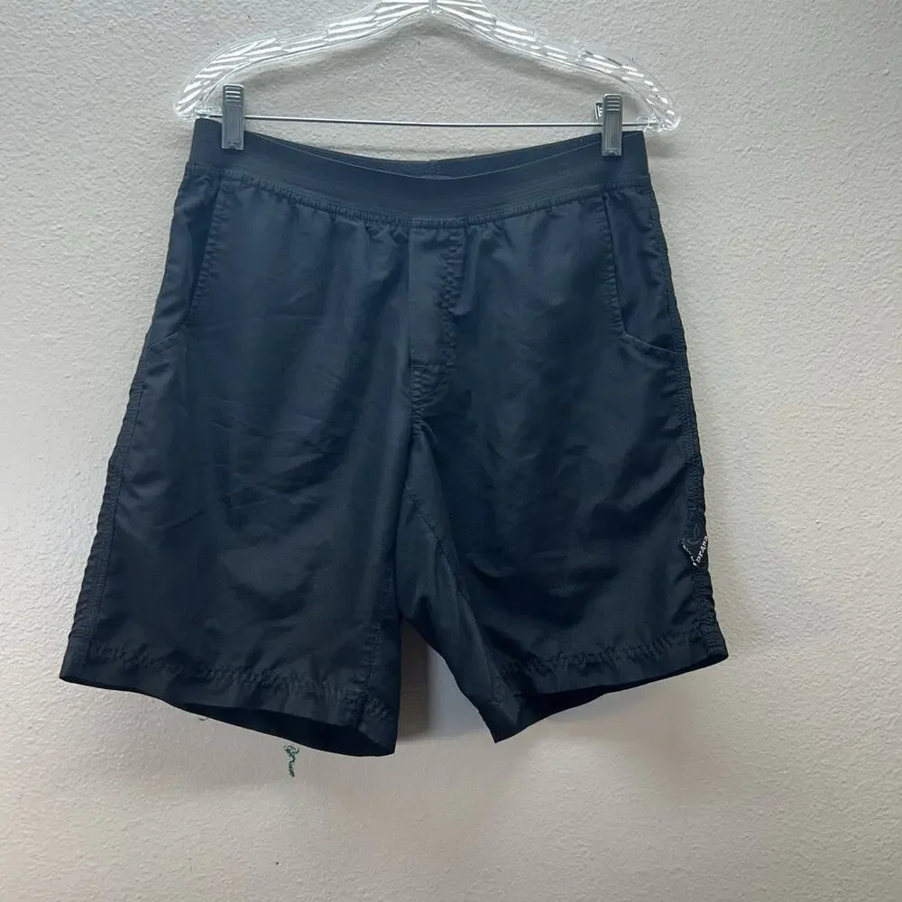 Prana Lightweight Black Elastic Outdoor Logo Hiking SZ S‎ Run Jog Men’s Shorts
